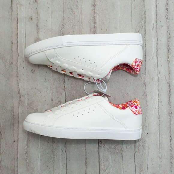 NWT J. Crew Floral Lace Up Road Trip Sneakers in Guava size 8 - Picture 8 of 12